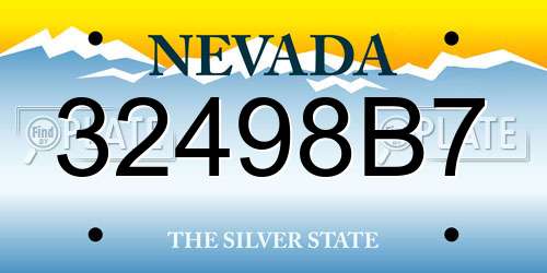 32498B7 Nevada License Plate
