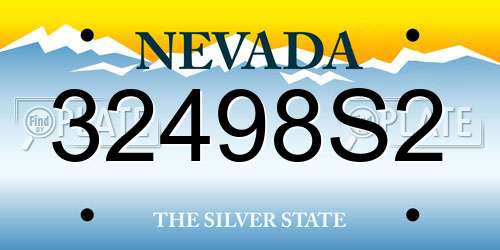 32498S2 Nevada License Plate
