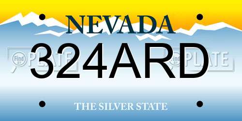 324ARD Nevada License Plate