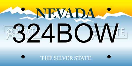 324BOW Nevada License Plate
