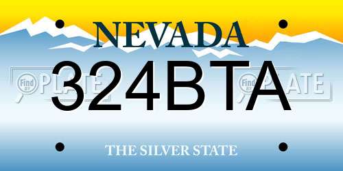 324BTA Nevada License Plate