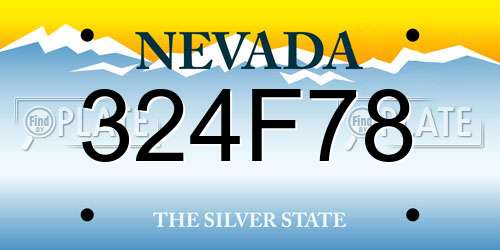 324F78 Nevada License Plate