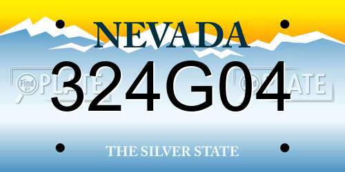 324G04 Nevada License Plate