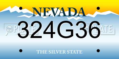 324G36 Nevada License Plate