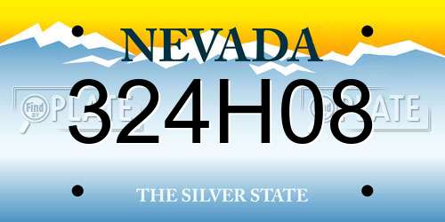 324H08 Nevada License Plate
