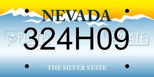 324H09 Nevada License Plate