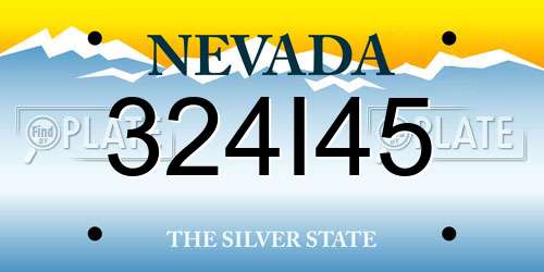 324I45 Nevada License Plate