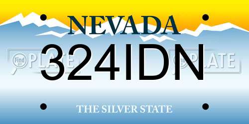 324IDN Nevada License Plate