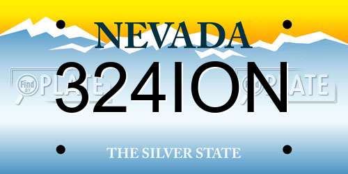 324ION Nevada License Plate