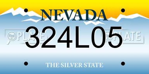 324L05 Nevada License Plate