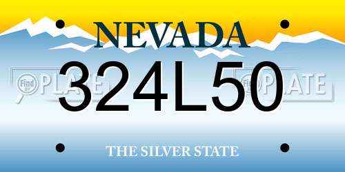 324L50 Nevada License Plate
