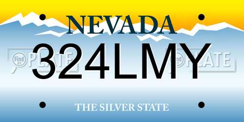 324LMY Nevada License Plate