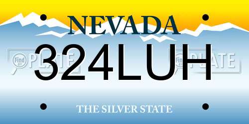 324LUH Nevada License Plate