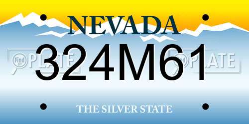 324M61 Nevada License Plate