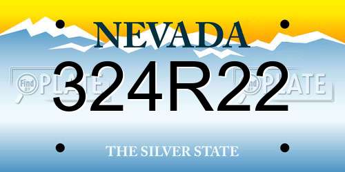 324R22 Nevada License Plate
