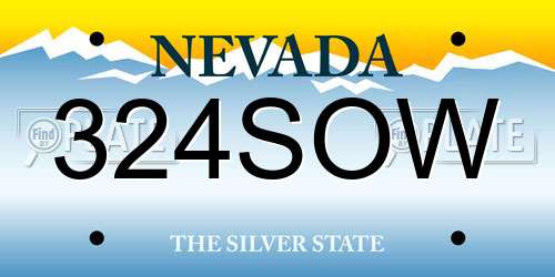 324SOW Nevada License Plate