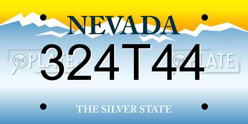 324T44 Nevada License Plate
