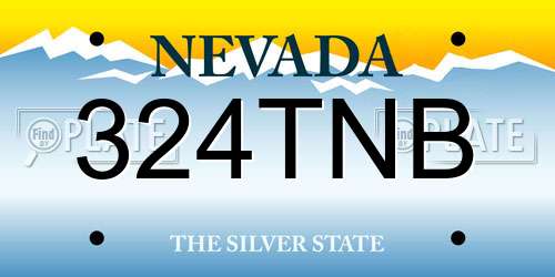 324TNB Nevada License Plate