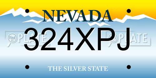 324XPJ Nevada License Plate