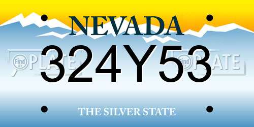 324Y53 Nevada License Plate