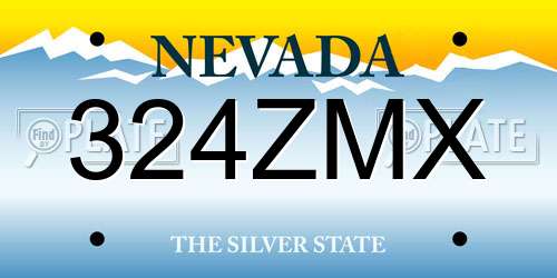 324ZMX Nevada License Plate