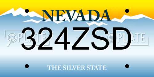 324ZSD Nevada License Plate