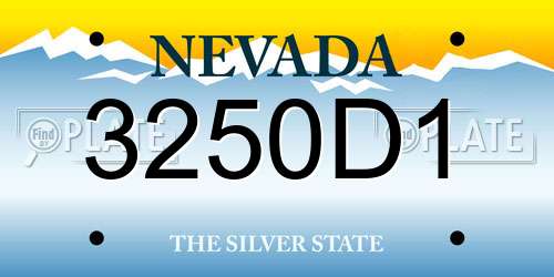 3250D1 Nevada License Plate