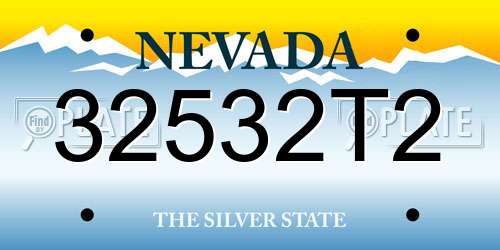 32532T2 Nevada License Plate