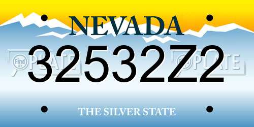 32532Z2 Nevada License Plate