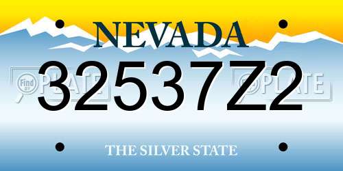 32537Z2 Nevada License Plate