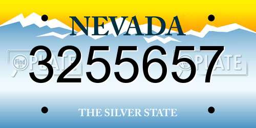3255657 Nevada License Plate
