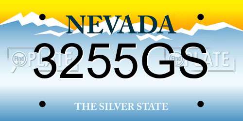 3255GS Nevada License Plate