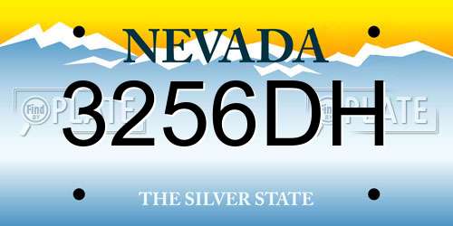 3256DH Nevada License Plate