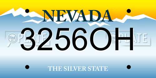 3256OH Nevada License Plate