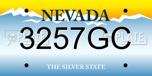 3257GC Nevada License Plate