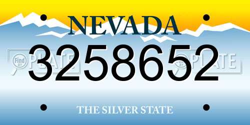 3258652 Nevada License Plate