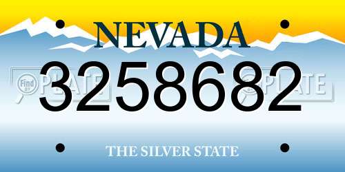 3258682 Nevada License Plate
