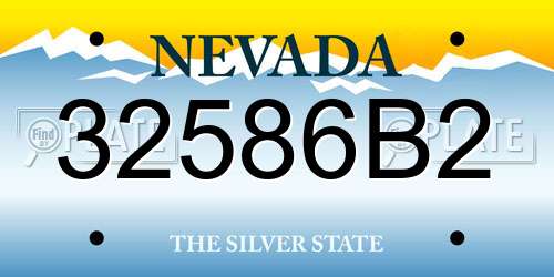 32586B2 Nevada License Plate