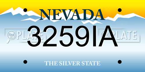 3259IA Nevada License Plate