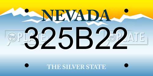 325B22 Nevada License Plate