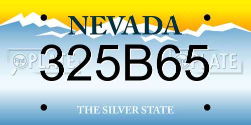 325B65 Nevada License Plate