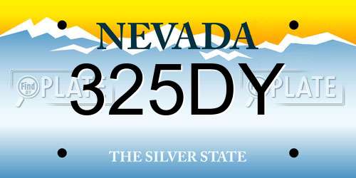 325DY Nevada License Plate