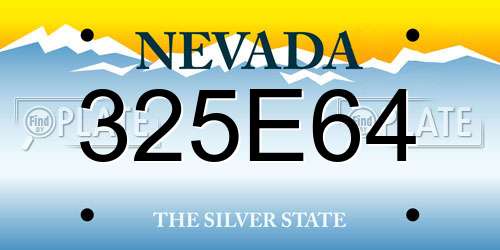 325E64 Nevada License Plate