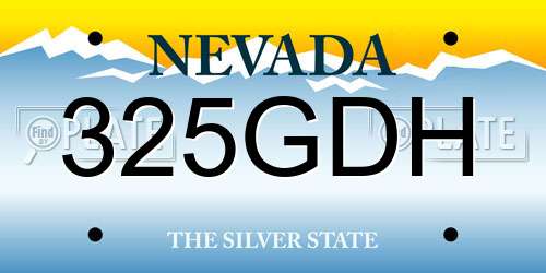 325GDH Nevada License Plate