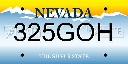 325GOH Nevada License Plate