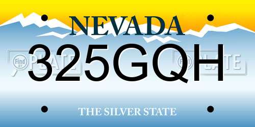 325GQH Nevada License Plate