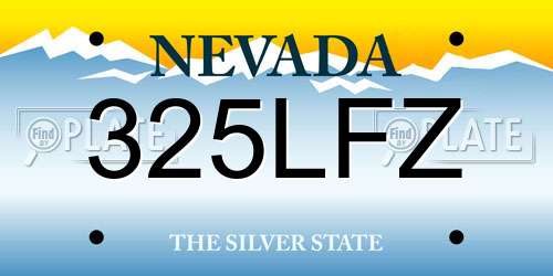 325LFZ Nevada License Plate