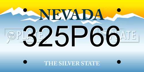 325P66 Nevada License Plate