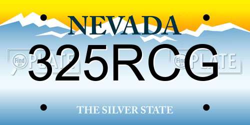 325RCG Nevada License Plate