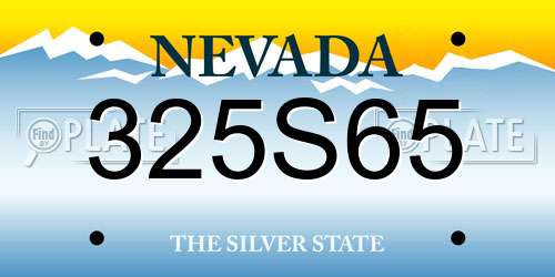 325S65 Nevada License Plate